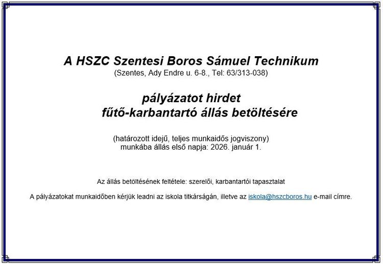 Fűtő-karbantartó állás