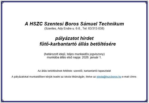 Fűtő-karbantartó állás